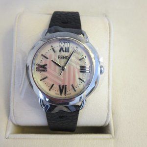 Fendi Selleria Black Leather Strap Swiss Quartz Watch 36mm S01RR17RA1S